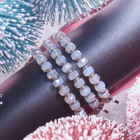 Mondbeschienener Frost | Strahlendes Facetten-Kristallarmband